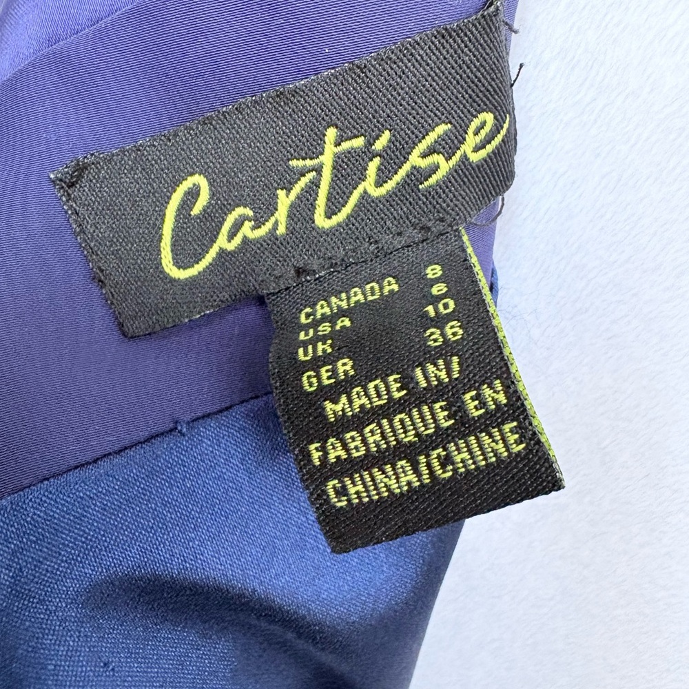 Cartise Satin One Shoulder off Sheath Peplum Purple Party Graduation Dress Sz 8 - Picture 10 of 14